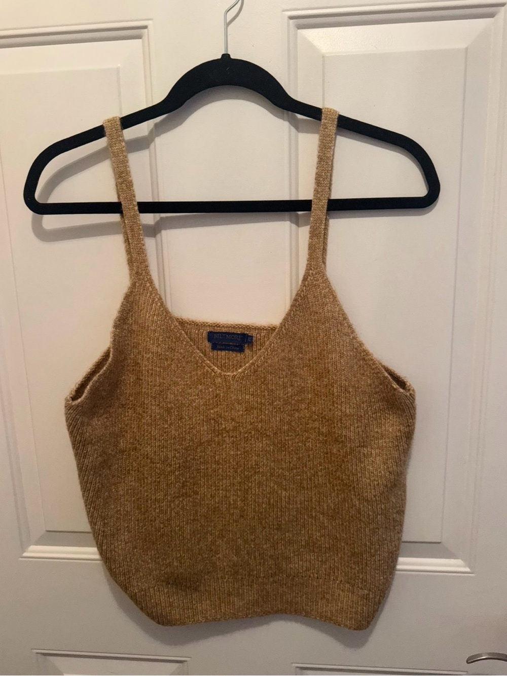 Knit V-Neck Cami in Camel
